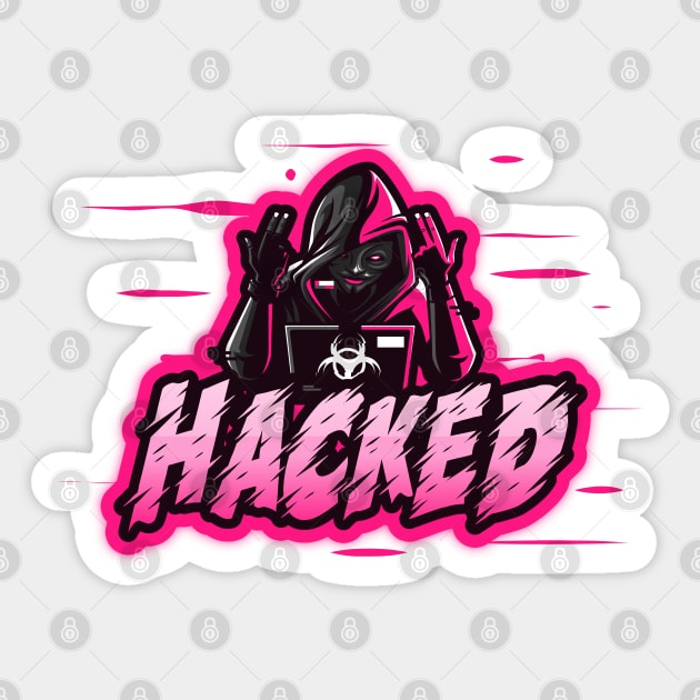 Hacked Sticker by Sugarpink Bubblegum Designs